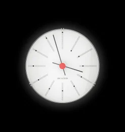 Arne Jacobsen Clocks Bankers Veggur Ø12 cm hvit/sort/rød