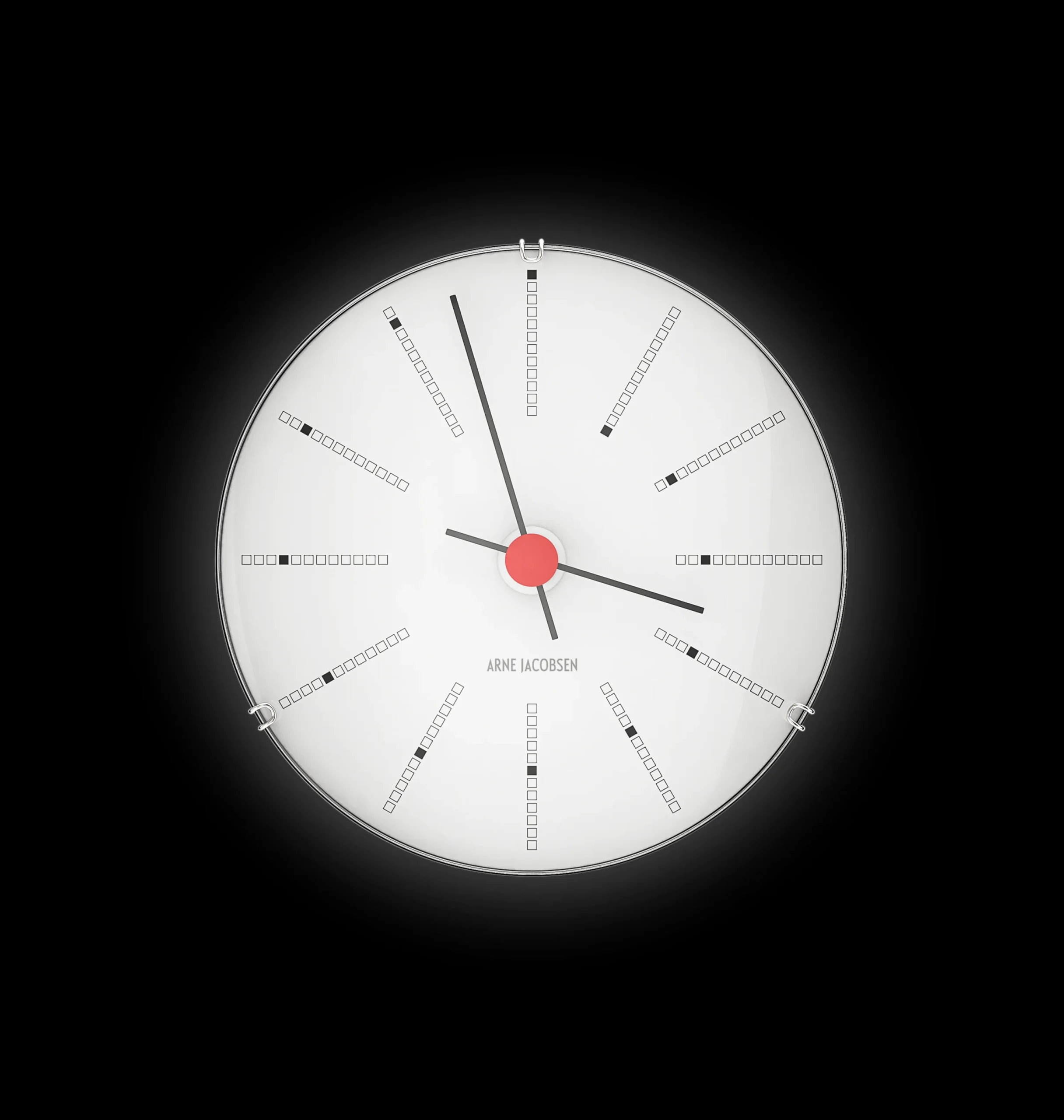 Arne Jacobsen Clocks Bankers Veggur Ø12 cm hvit/sort/rød