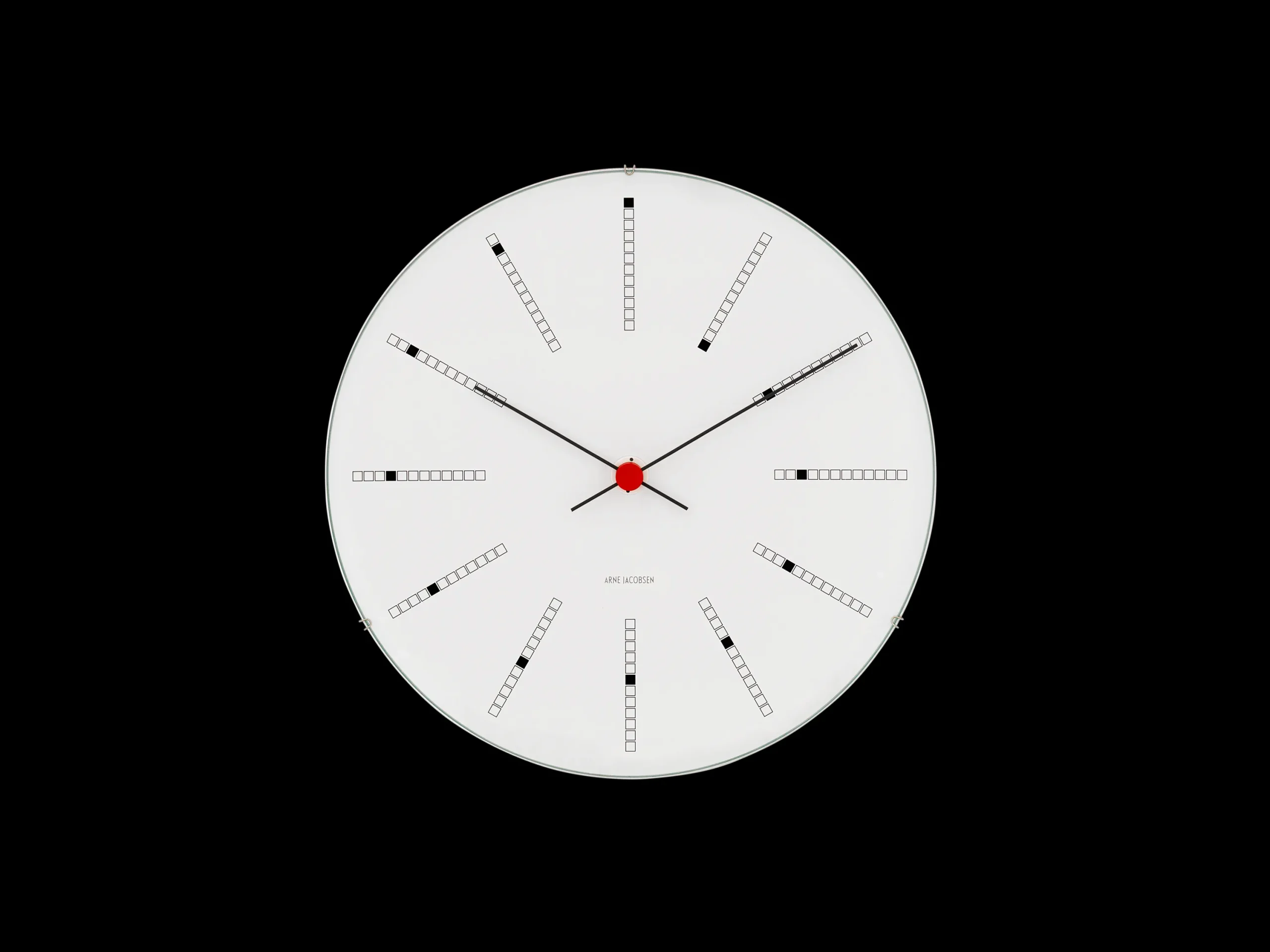 Arne Jacobsen Clocks Bankers Veggur Ø16 cm hvit/sort/rød