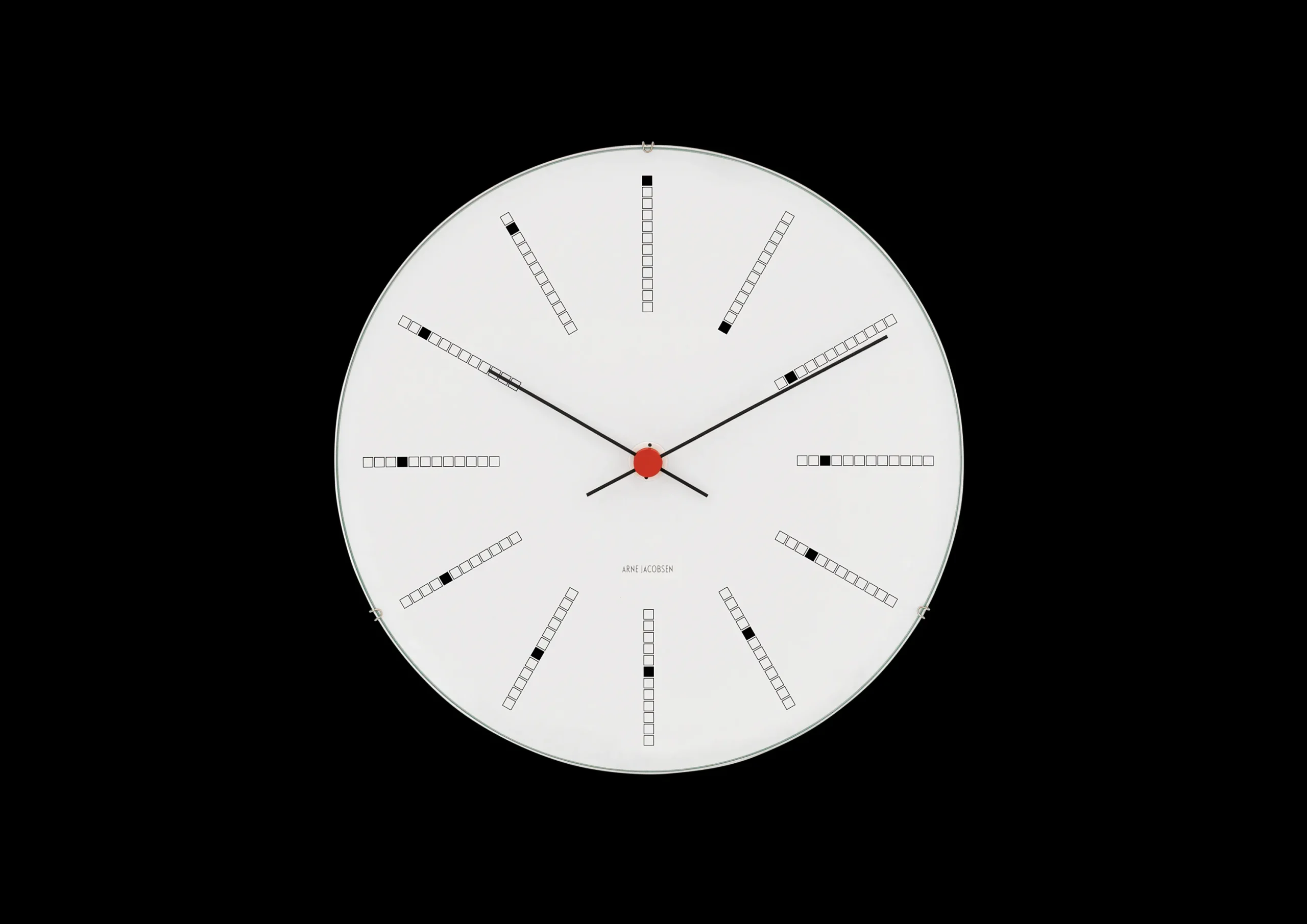 Arne Jacobsen Clocks Bankers Veggur Ø29 cm hvit/sort/rød