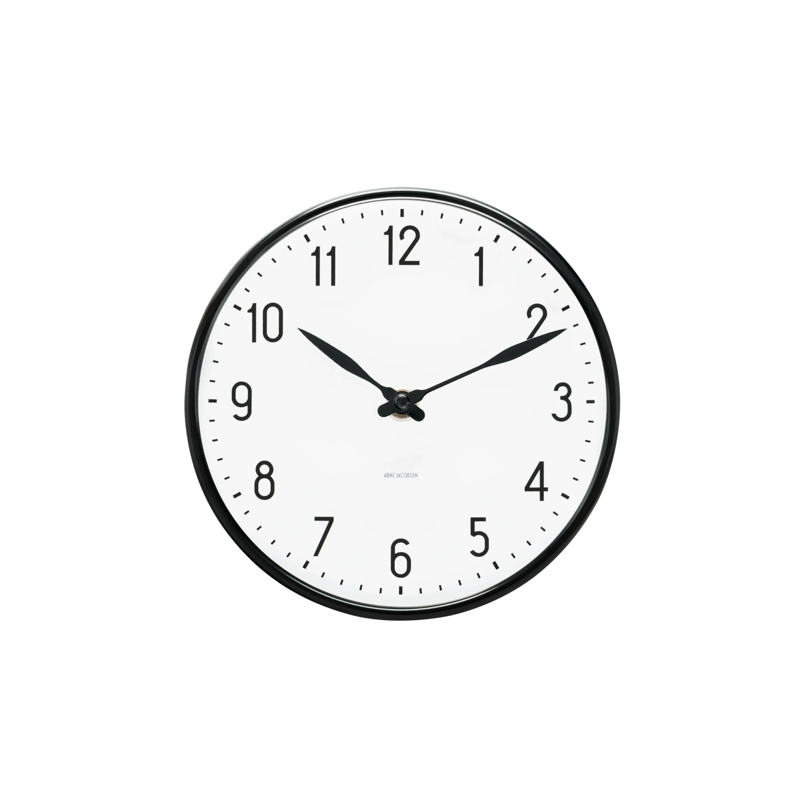 Arne Jacobsen Clocks Station Veggur Ø16 cm hvit/sort