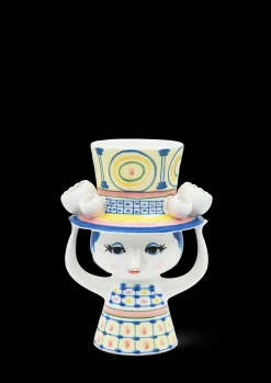 Bjørn Wiinblad Lady with hat Vase H20.5 cm blå - Kjøp nå