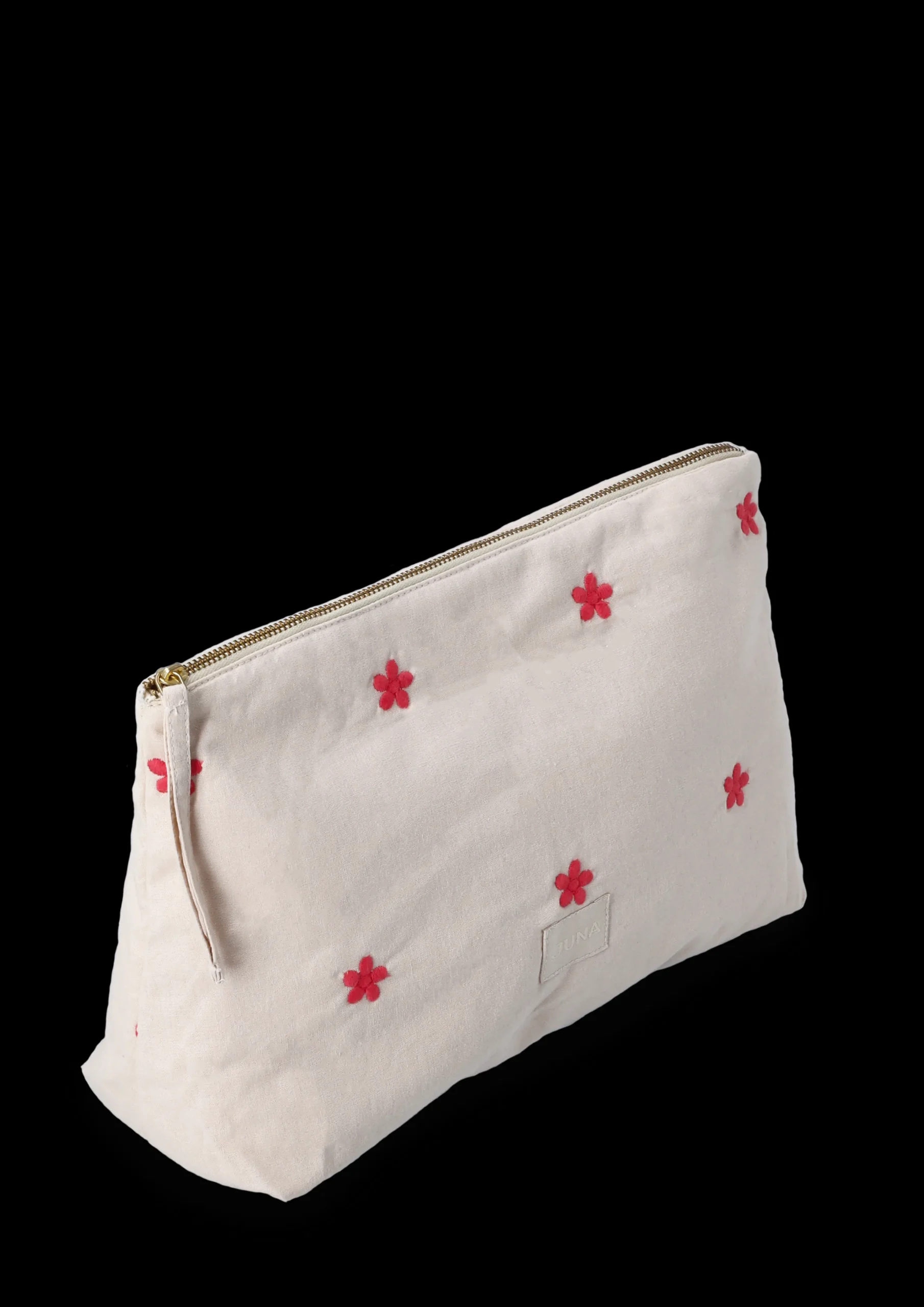 JUNA Daisy Karla Toalettveske 30x10x20 cm – Sand/Rød fra