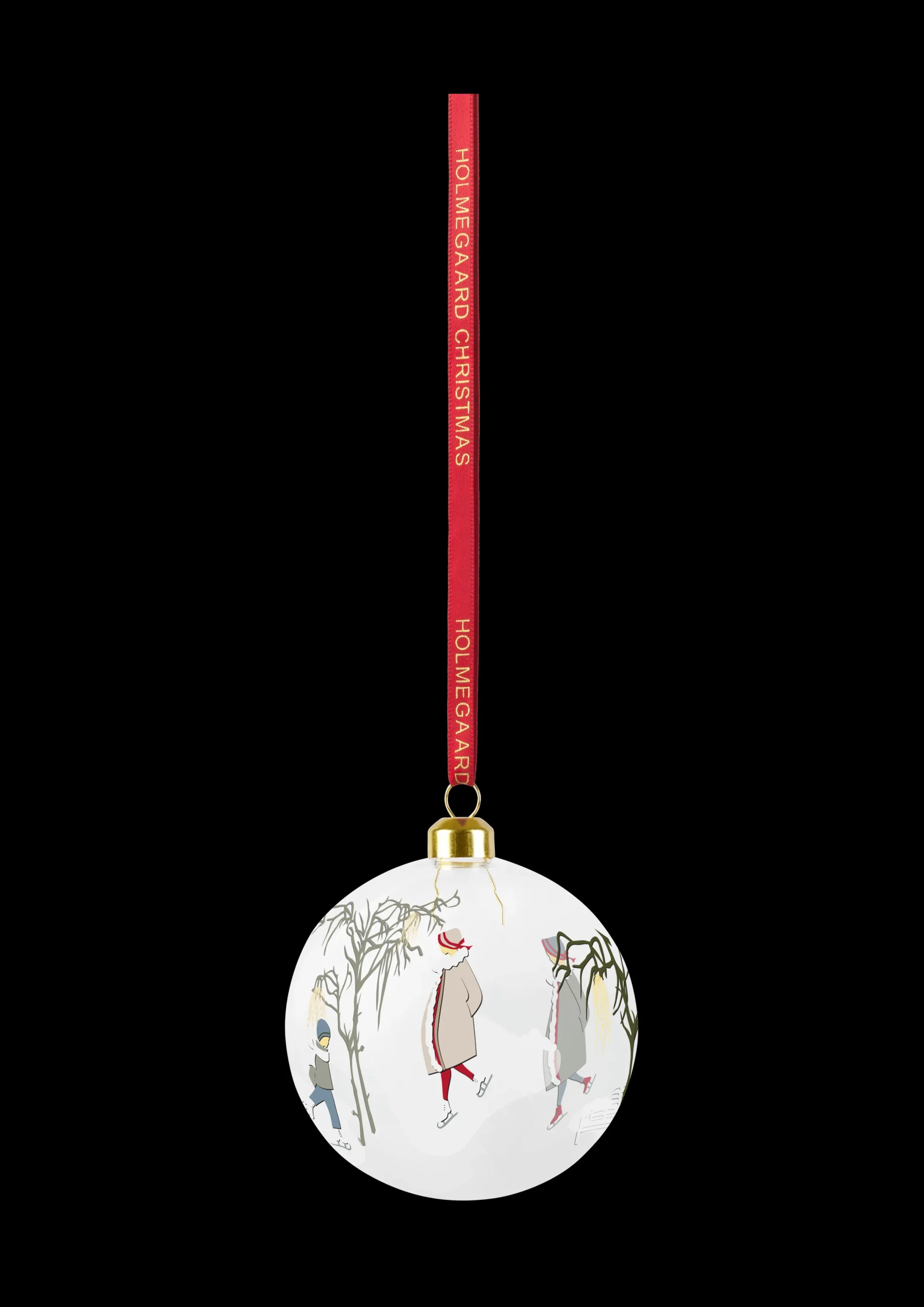 Holmegaard Christmas Bauble Children ice skating Ø8 cm