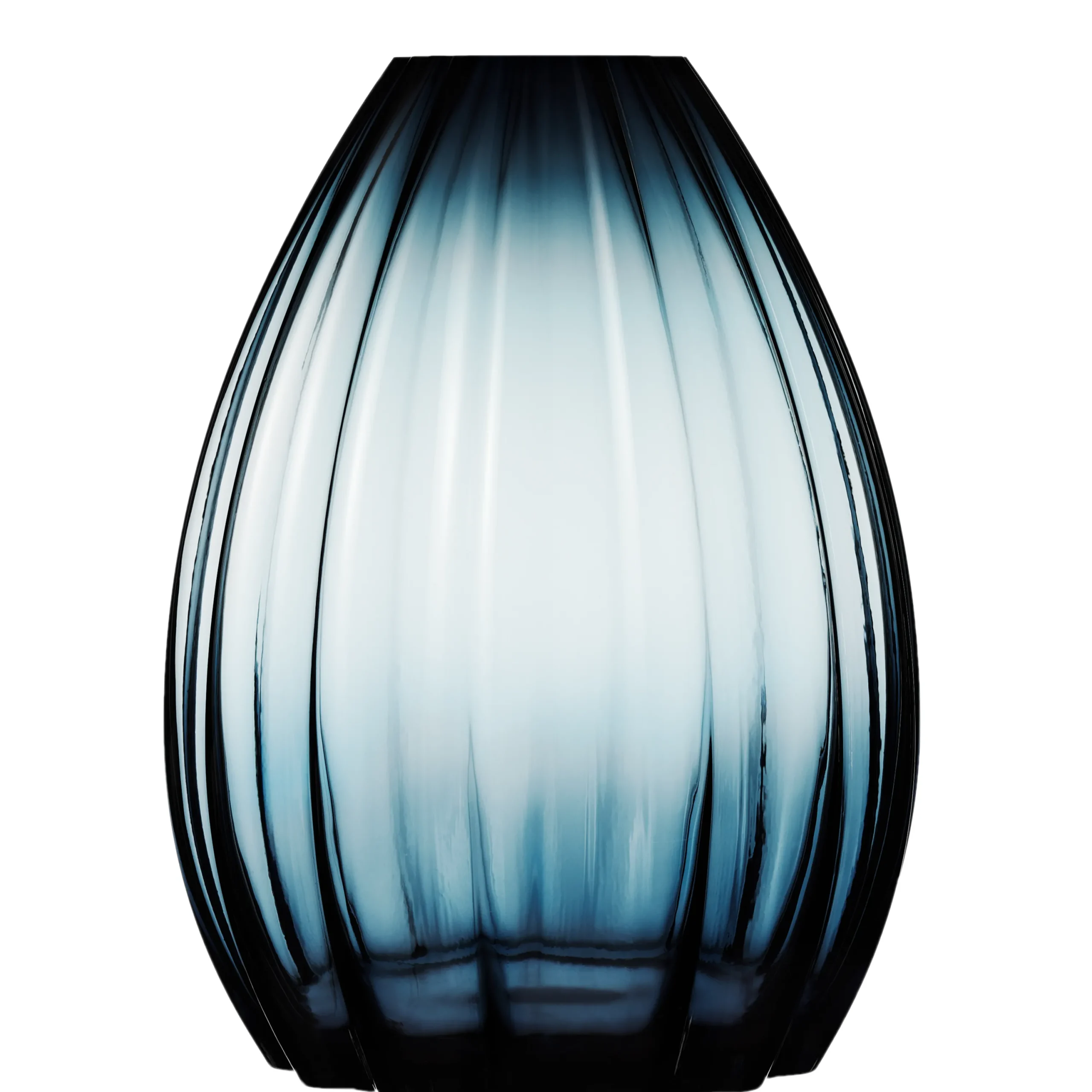 Holmegaard 2Lip Vase H45 mørk blå
