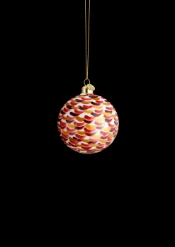 Holmegaard Souvenir Julekule Ø8 cm penselstrøk rød