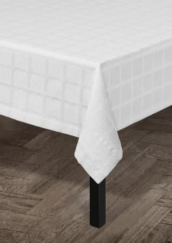 JUNA Brick damaskduk, hvit, 150 x 220 cm – Kjøp her