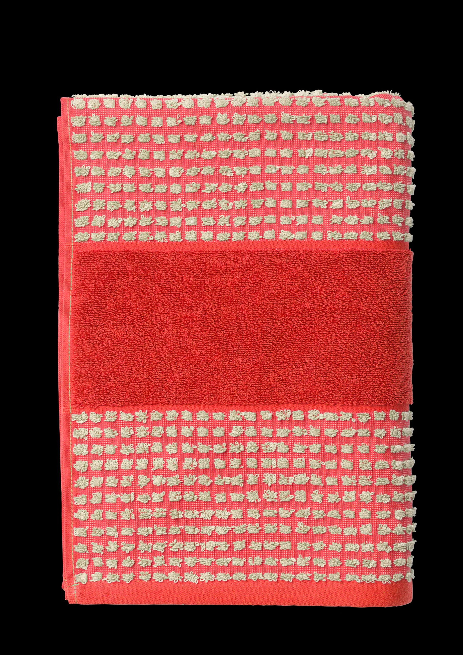 JUNA Check Håndkle 70 x 140 cm rød/sand – Handle hos oss