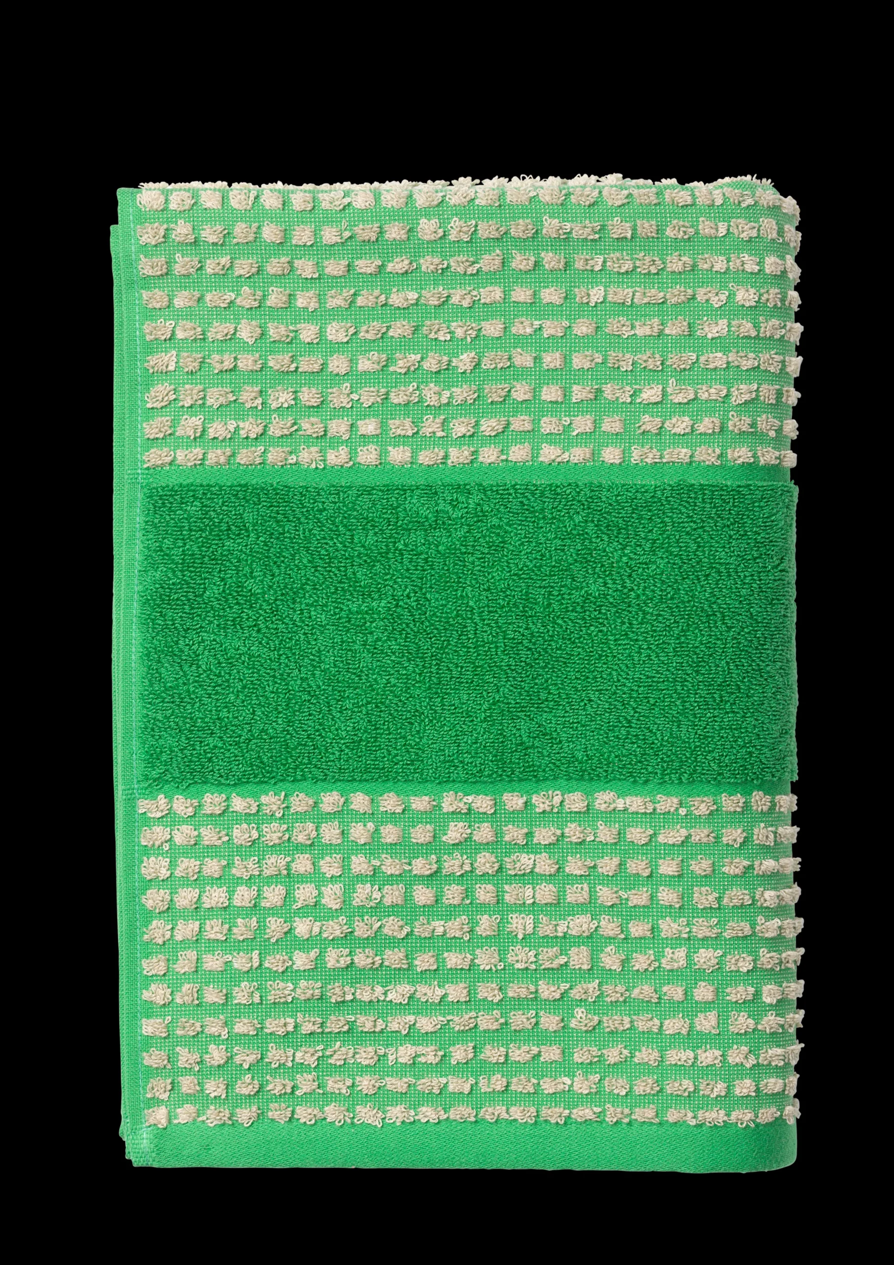 JUNA Check Håndkle 70x140 cm grønn/sand