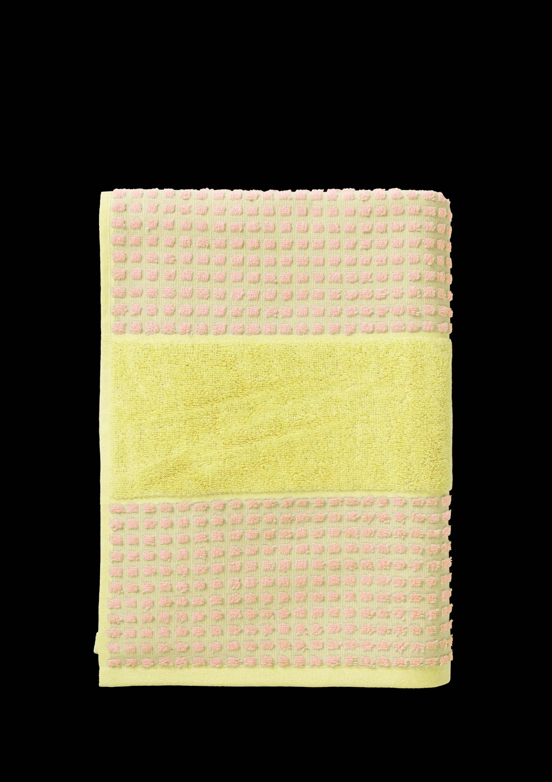 JUNA Check Håndkle 70x140 cm gul/pink