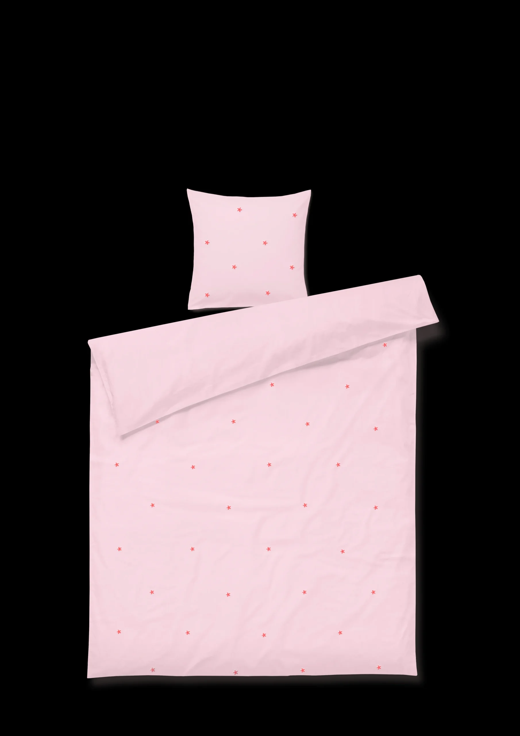 JUNA Daisy Sengetøy 140x200 cm pink/rød DK