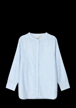 JUNA Monochrome Lines Ida shirt XS lys blå/hvit