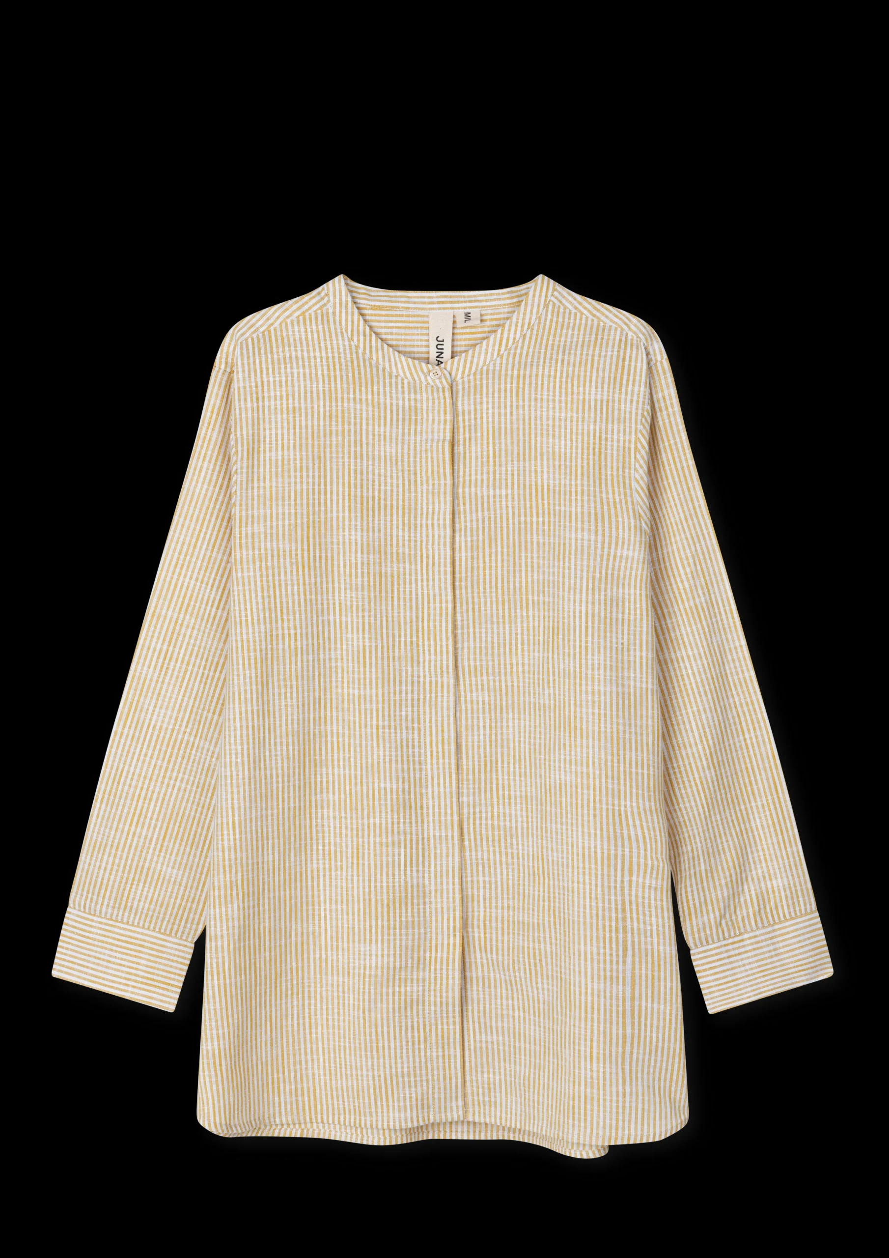 JUNA Monochrome Lines Ida shirt XS oker/hvit
