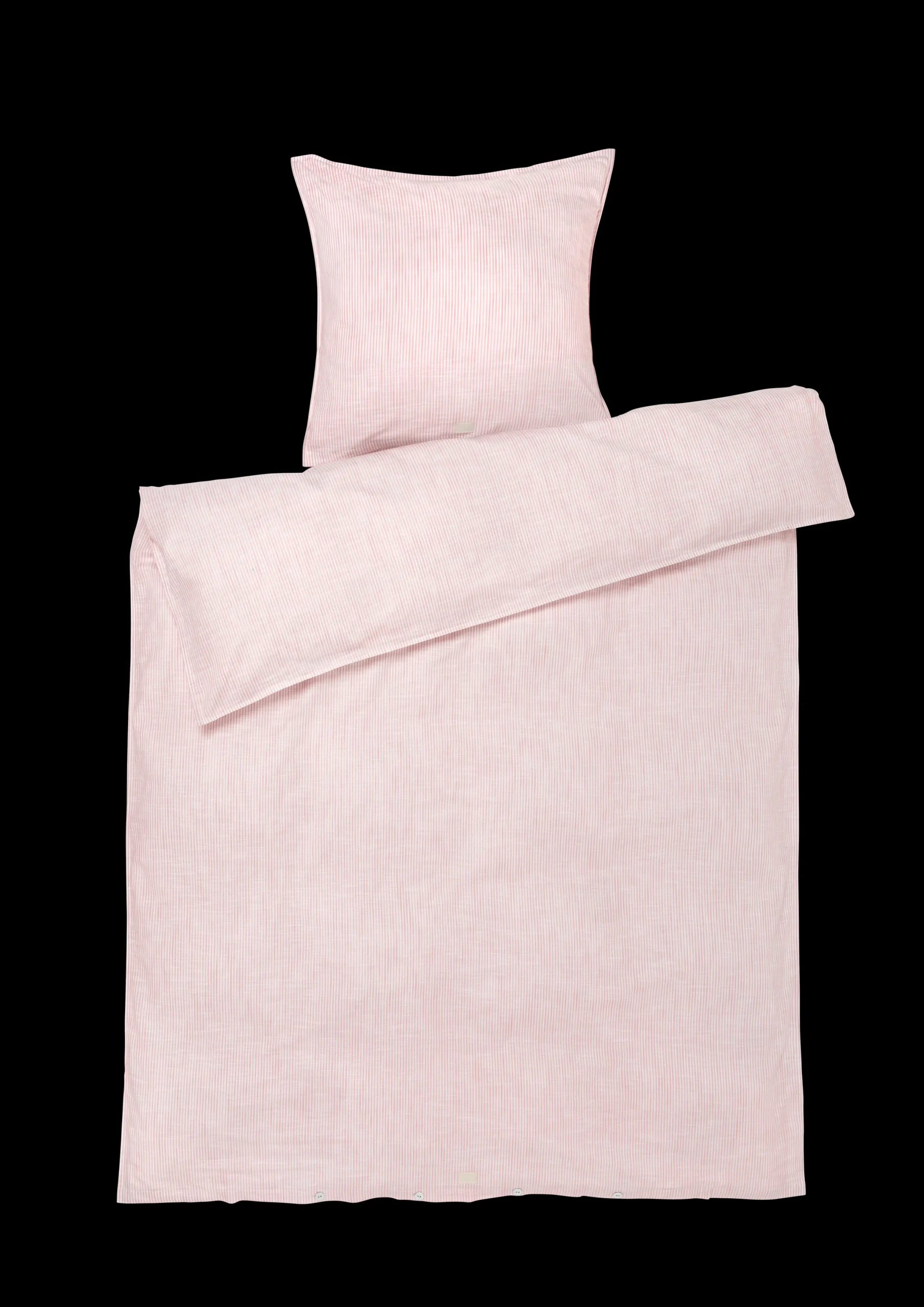 JUNA Monochrome Lines Sengetøy 140x220 cm rosa/hvit NO
