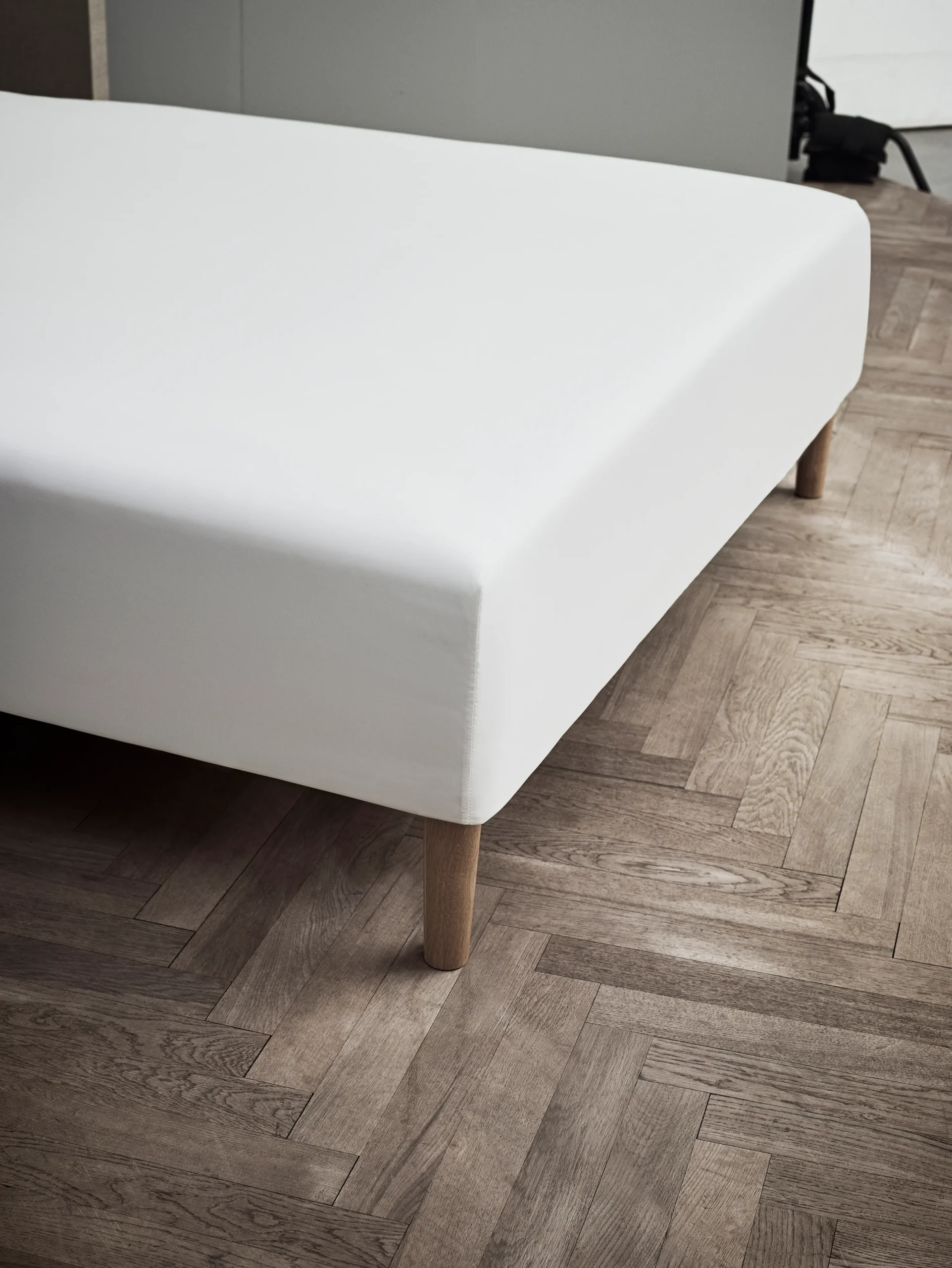 JUNA Percale Laken til rammemadrass 90x30x200 cm hvit