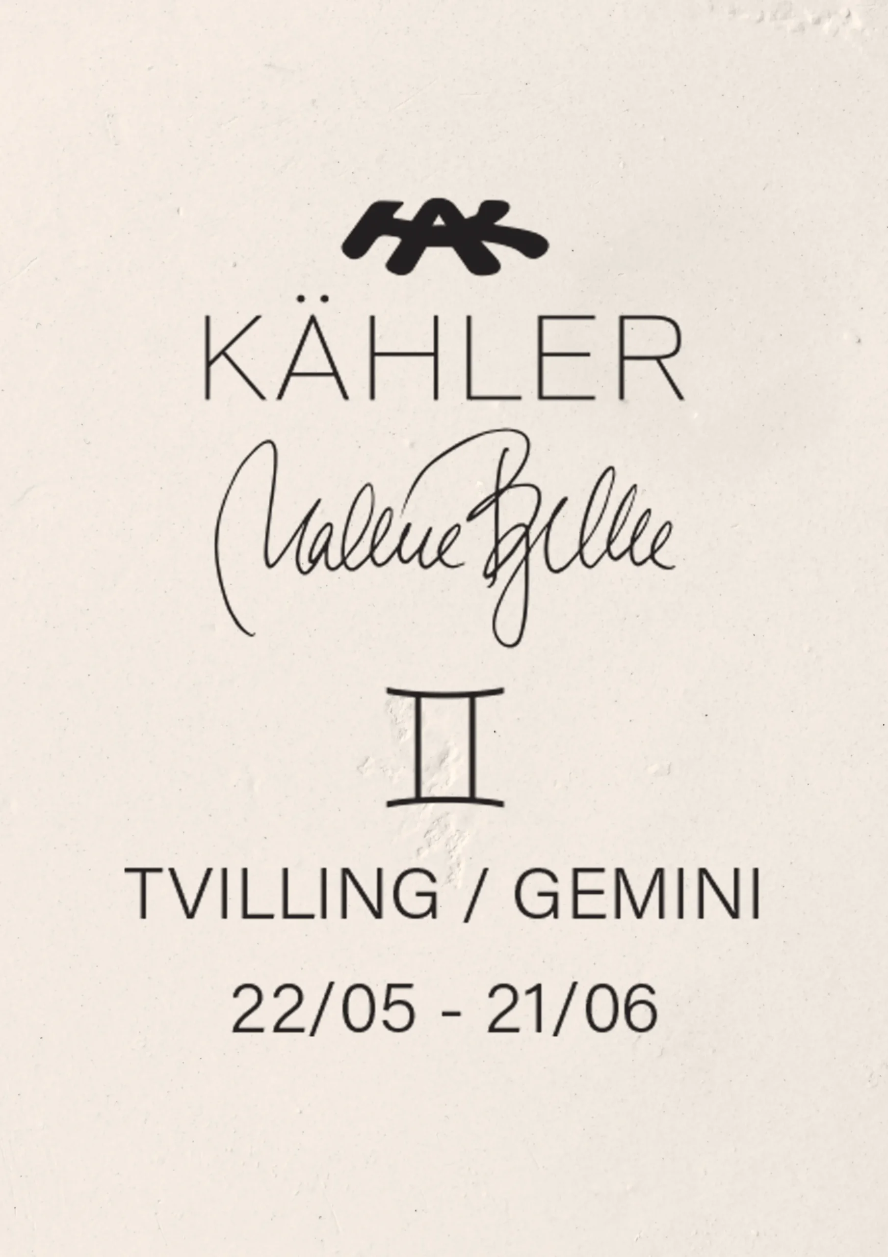 Kähler Astro Gemini H24 hvit