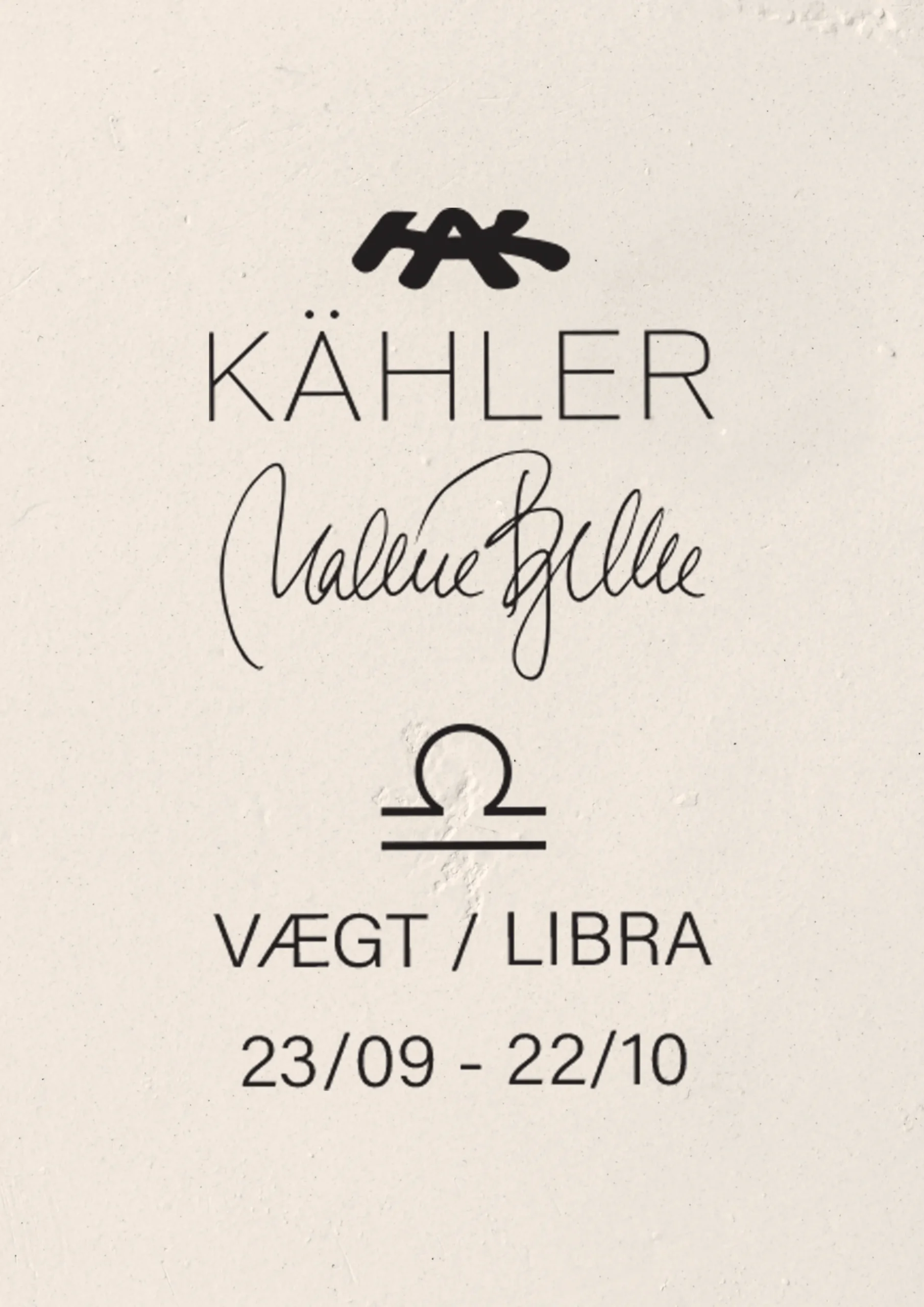 Kähler Astro Libra H28 hvit
