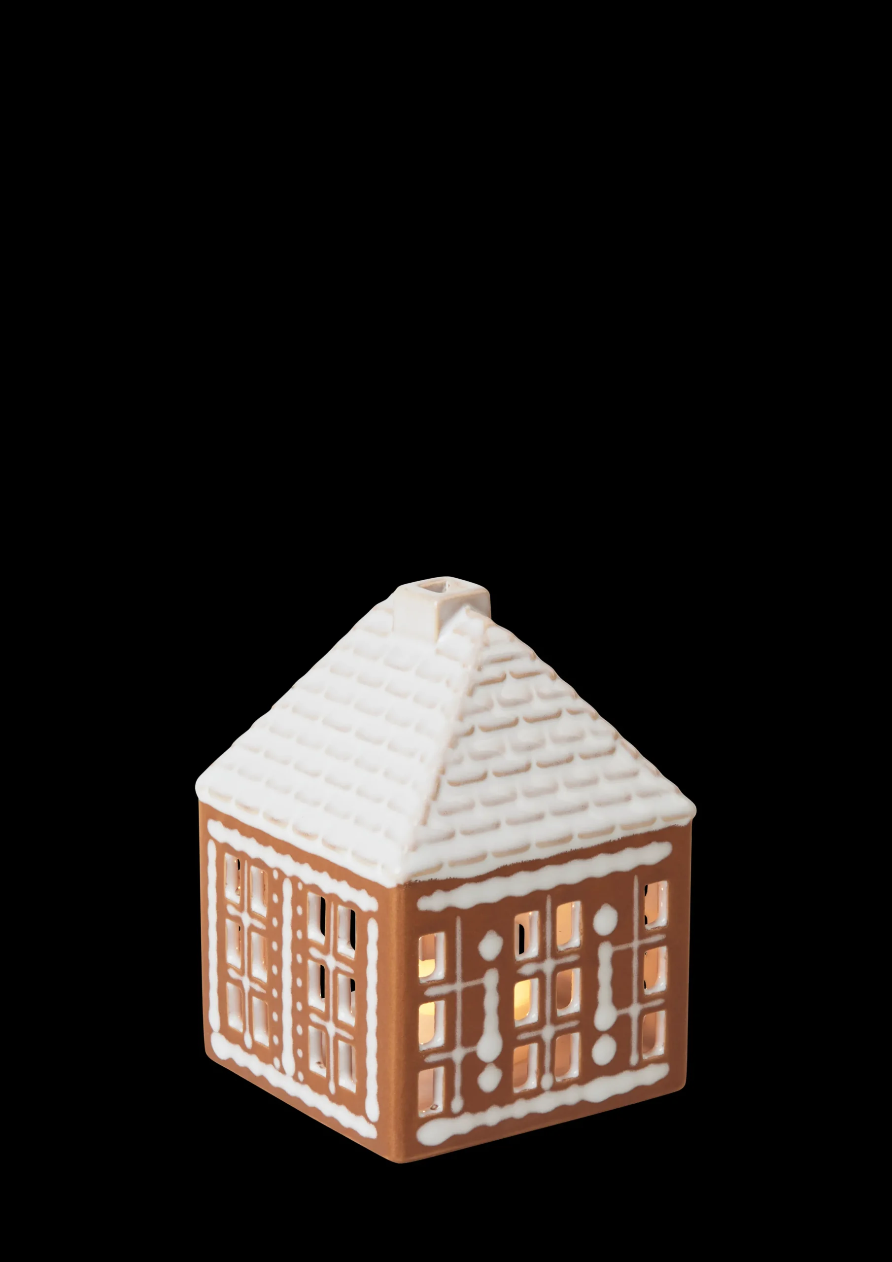 Kähler Gingerbread Lyshus liten brun