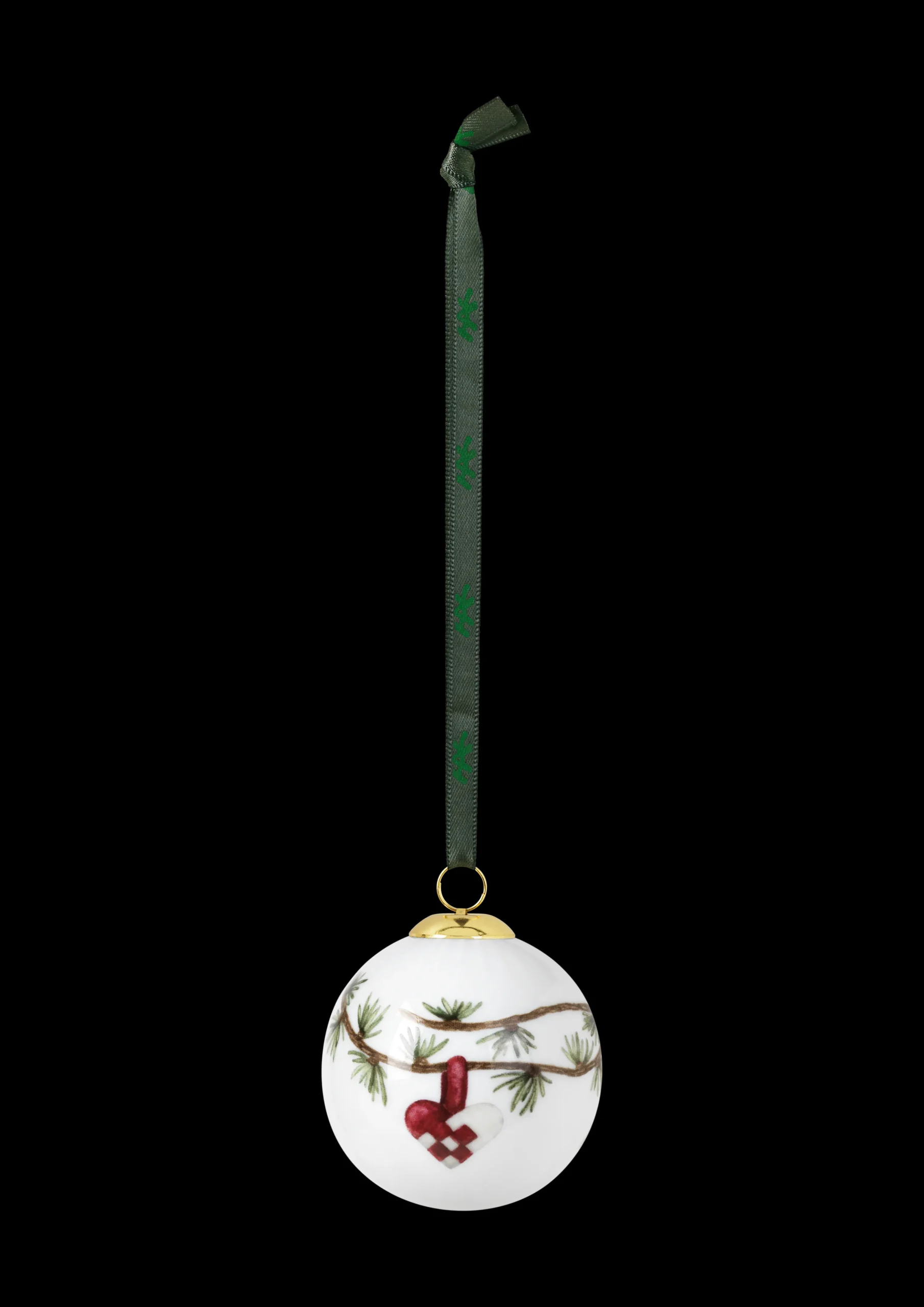 Kähler Hammershøi Christmas Kule 2018 Ø6 cm hvit m. deko