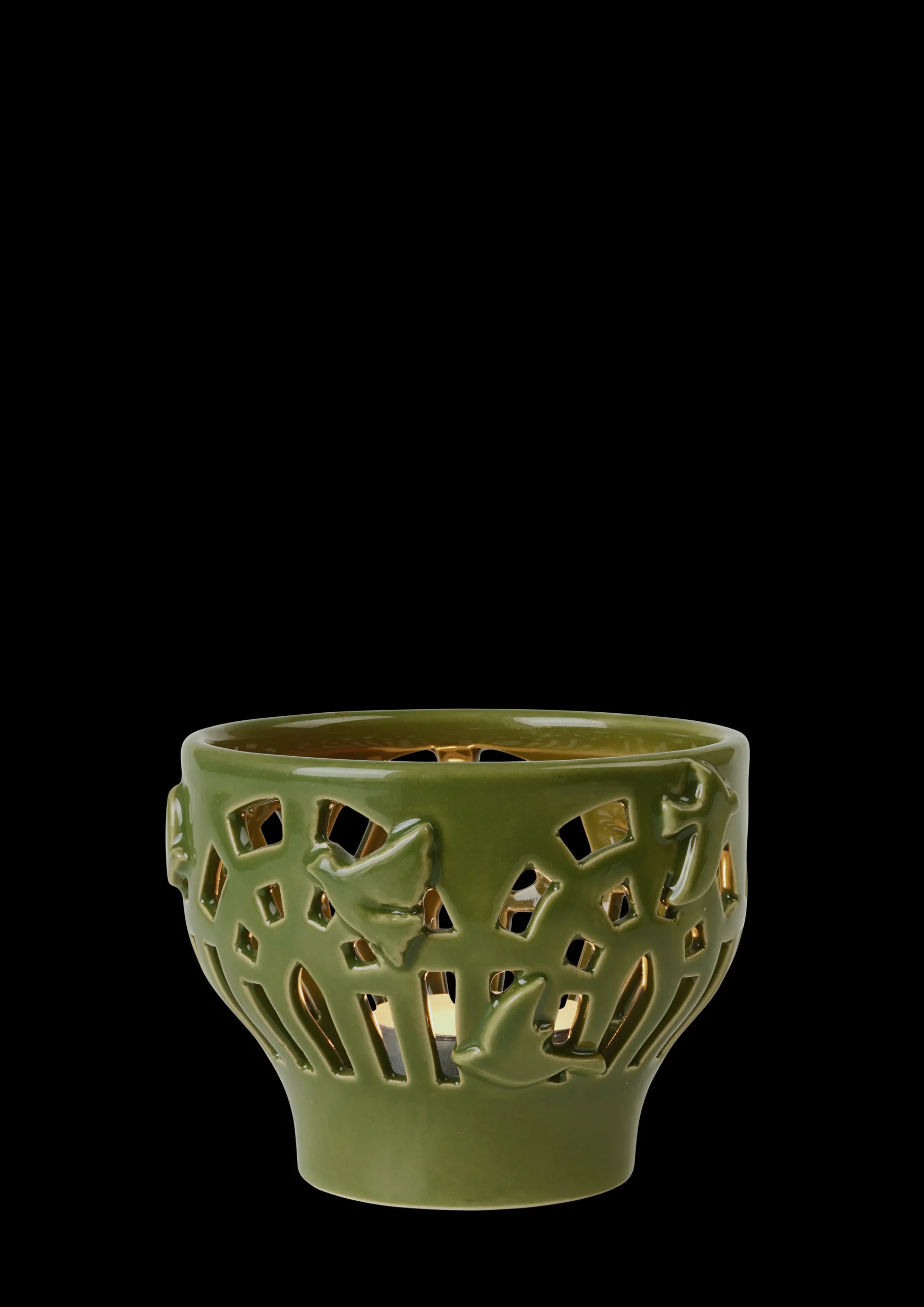 Kähler Orangery Telyslykt Ø9.5 cm green garden - Kjøb her