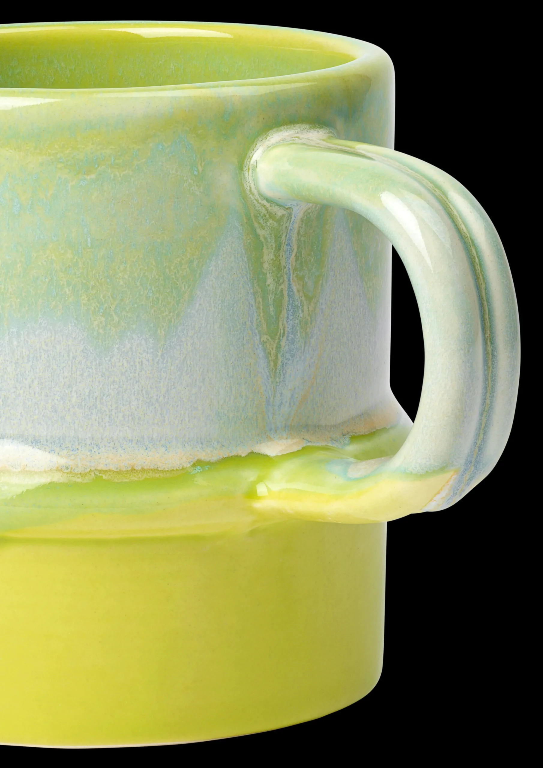 Kähler Poppery Kopp med hank 35 cl apple green/mint