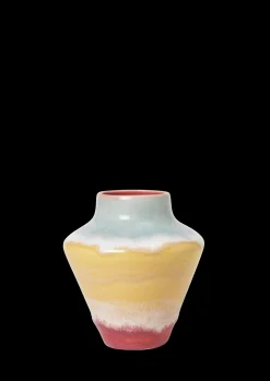 Kähler Poppery Vase H12 cm pink/mint/gul - Kjøp nå