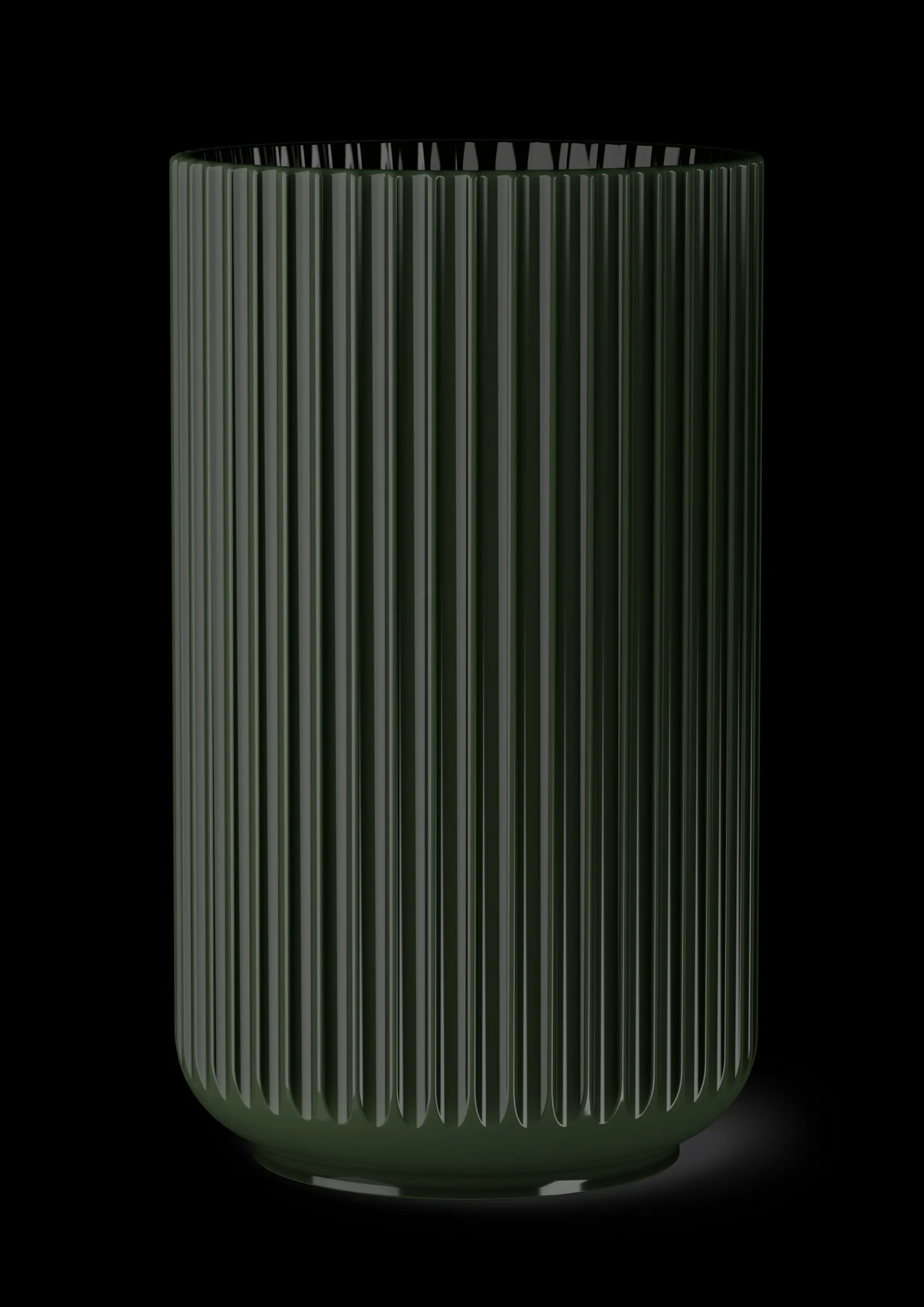Lyngby Porcelæn Lyngby Vase H31 cm mørk grønn porselen