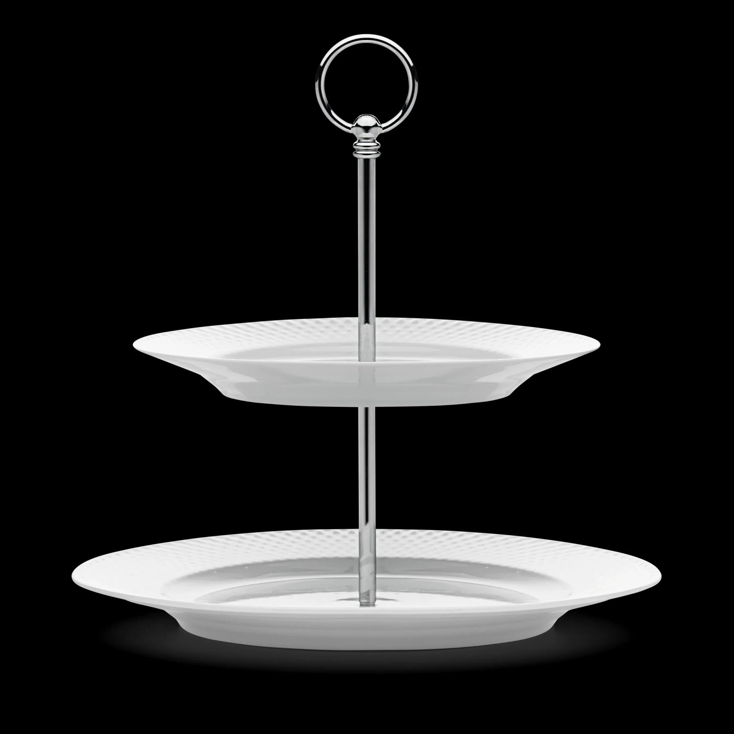 Lyngby Porcelæn Rhombe Etasjefat Ø27 cm hvit