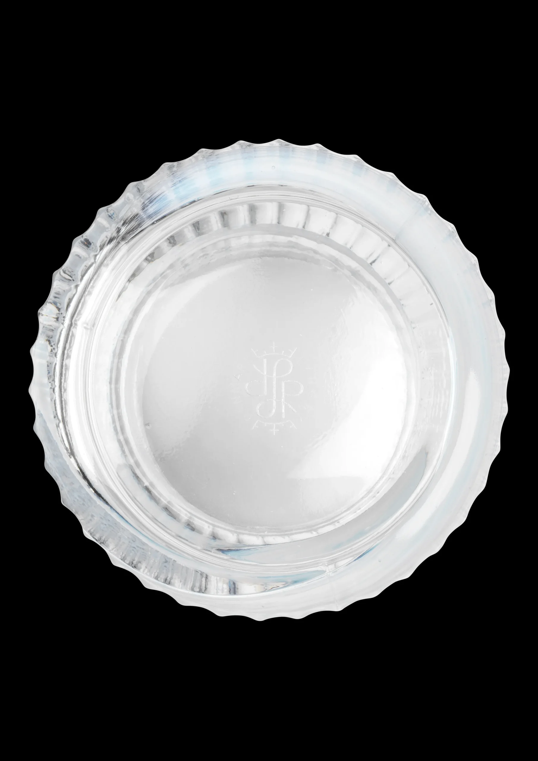 Lyngby Porcelæn Vase H20.5 cm swirl white munnblåst glass